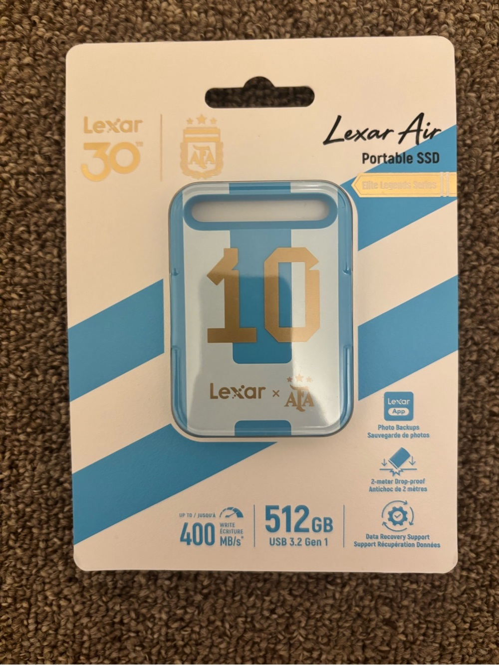 Air Portable SSD 512GB — Light Blue